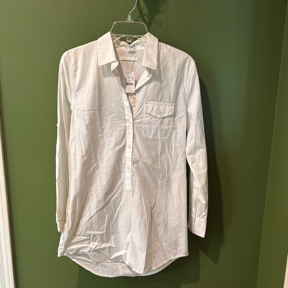 J. Crew Crisp White Collared Shirt